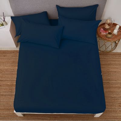 Gambar Linotela 50x75 Cm Set 2 Pcs Sarung Bantal - Biru Tua