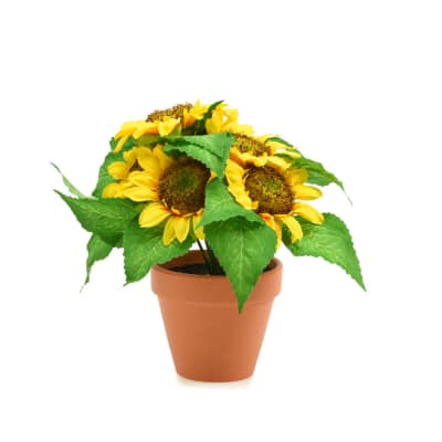 Gambar Bunga Artifisial 28 Cm Sunflower Dengan Pot