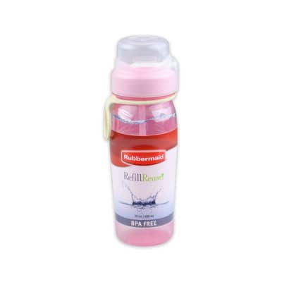 Gambar Rubbermaid 600 Ml Botol Minum Dengan Sedotan - Pink