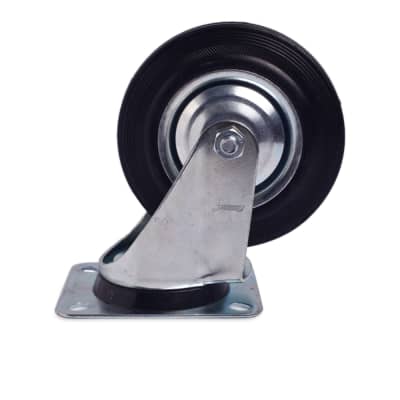 Gambar Krisbow 15 Cm Roda Troli Karet Swivel - Hitam