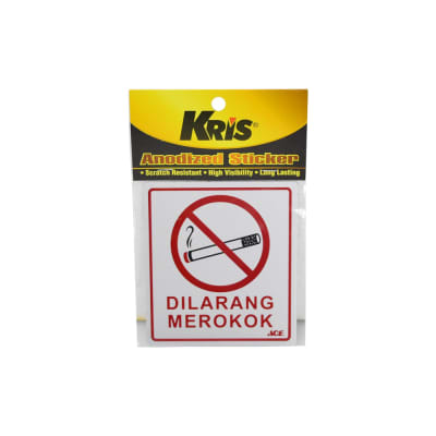 Gambar Kris Stiker Anodized Dilarang Merokok 9x10 Cm