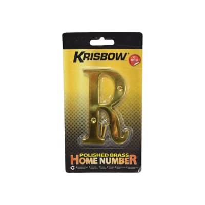 Gambar Krisbow Huruf Rumah R Polish Brass 10 Cm