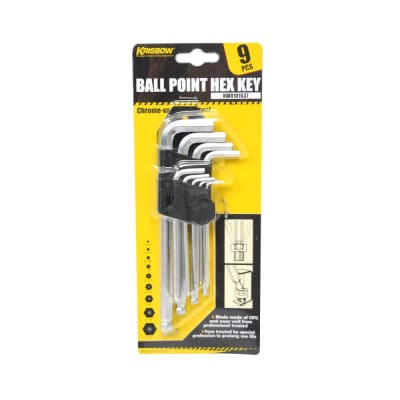 Gambar Krisbow 25 Cm Set 9 Pcs Kunci L Hex Ballpoint 1/16-3/8 Inci