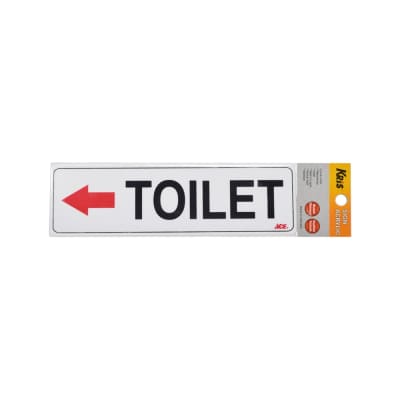 Gambar Stiker Anodized Akrilik Toilet Arah Kiri 26x7.5 Cm