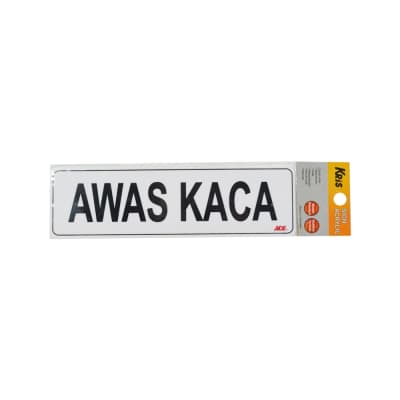 Gambar Stiker Anodizedakrilik Awas Kaca 26x7.5 Cm