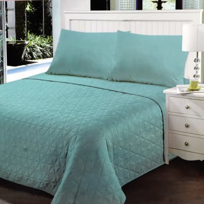 Gambar Bed Cover 210x210 Cm Clover - Biru Teal