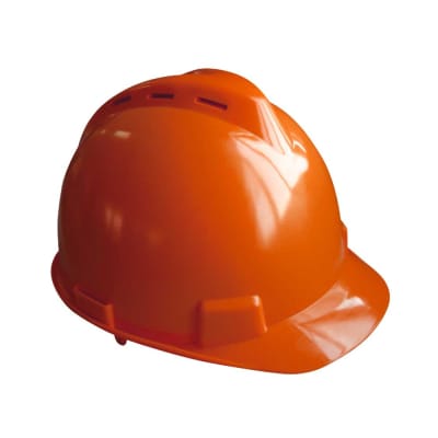 Gambar Krisbow Brim Vented Helm Keselamatan Kerja Hdpe - Oranye