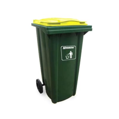 Gambar Krisbow 240 Ltr Tempat Sampah Plastik Outdoor Neo - Hijau Kuning