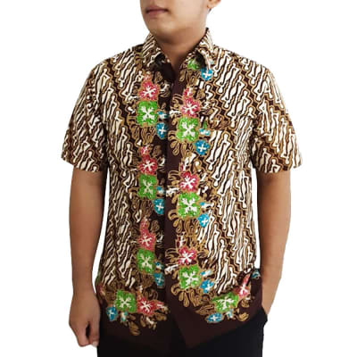 Gambar Pendopo Kemeja Batik Motif Pamor Lengan Pendek Slim Fit