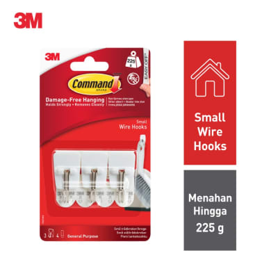 Gambar 3m Command Gantungan Dinding Serbaguna Small Wire Hooks 17001anz