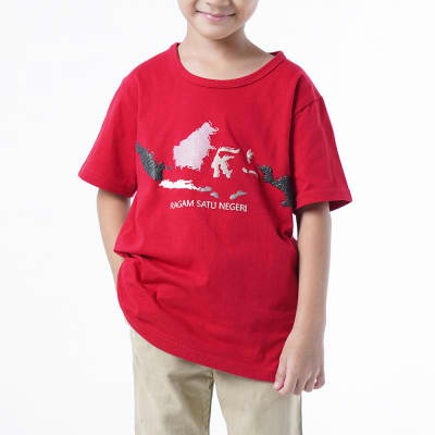 Gambar Pendopo Ukuran 5 T-shirt Anak Pulau - Merah