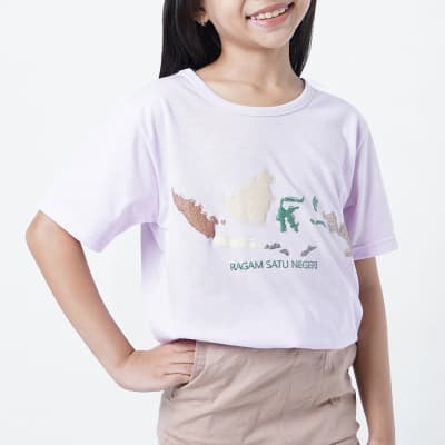 Gambar Pendopo Ukuran 10 T-shirt Anak Pulau - Ungu Lilac