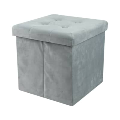 Gambar Informa Bangku Ottoman Velvet - Abu-abu