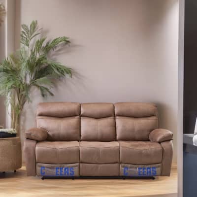 Gambar Cheers Mackenna Sofa Recliner Fabric 3 Seater - Cokelat