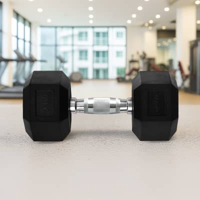 Dumbell 10 kg Hexagon Rubber – Gorilla Sports