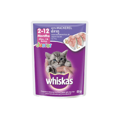 Gambar Whiskas 85 Gr Makanan Kucing Basah Junior Mackerel Pouch