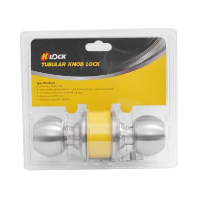 Gambar K-lock Handle Pintu Bulat Pintu Masuk - Silver