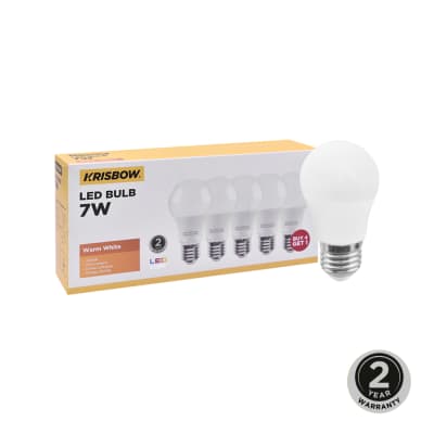 Gambar Krisbow Set 5 Pcs Lumi Bohlam Led 7 Watt - Warm White