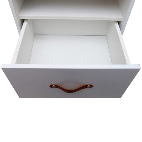 BIEL NIGHT STAND WITH MIRROR WHITE OAK