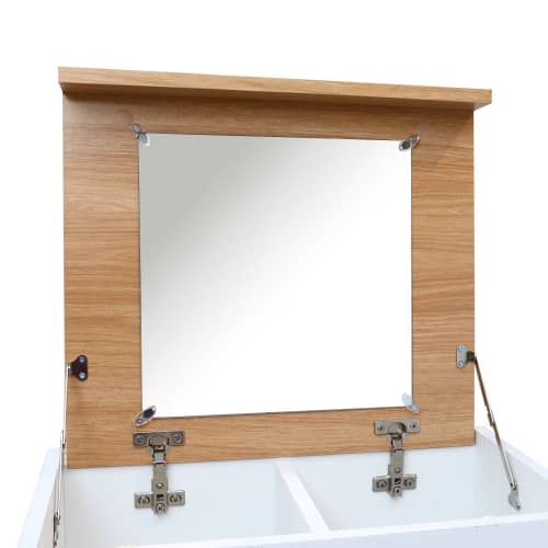 BIEL NIGHT STAND WITH MIRROR WHITE OAK