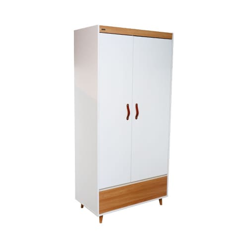 BIEL 2 DOORS WARDROBE W/ DRAWER WHT(U/2)