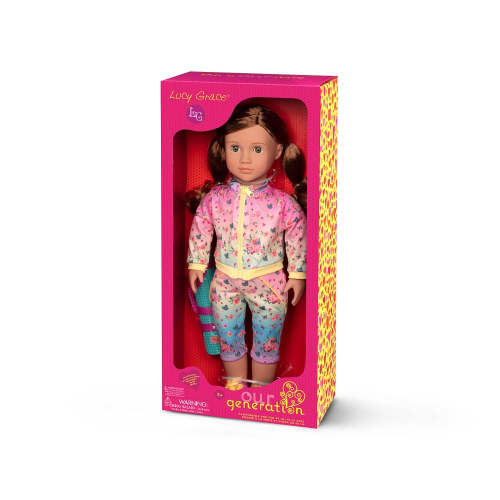 Jual Our Generation Set Boneka Lucy Grace Brown Hair Yoga Outfit