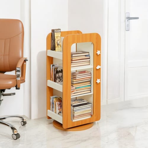 AUSTIN ROTATING BOOKCASE OAK WHITE