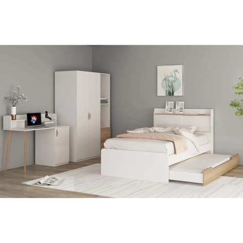 BIEL BED 120+WARDROBE W/ STRG+DESK (S/6)
