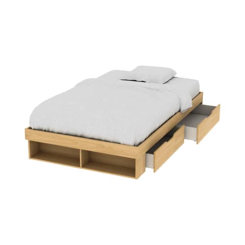 GIO BED 120X200 W/MATTRESS EURO OAK(S/3)