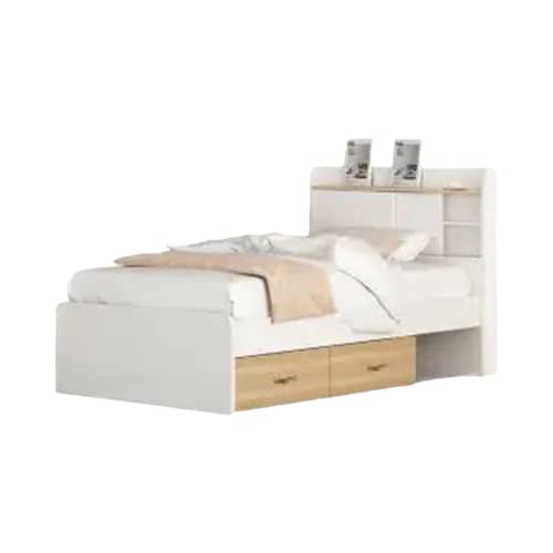 BIEL BED 100 CM W/DRAWER WHITE-OAK(S/3)