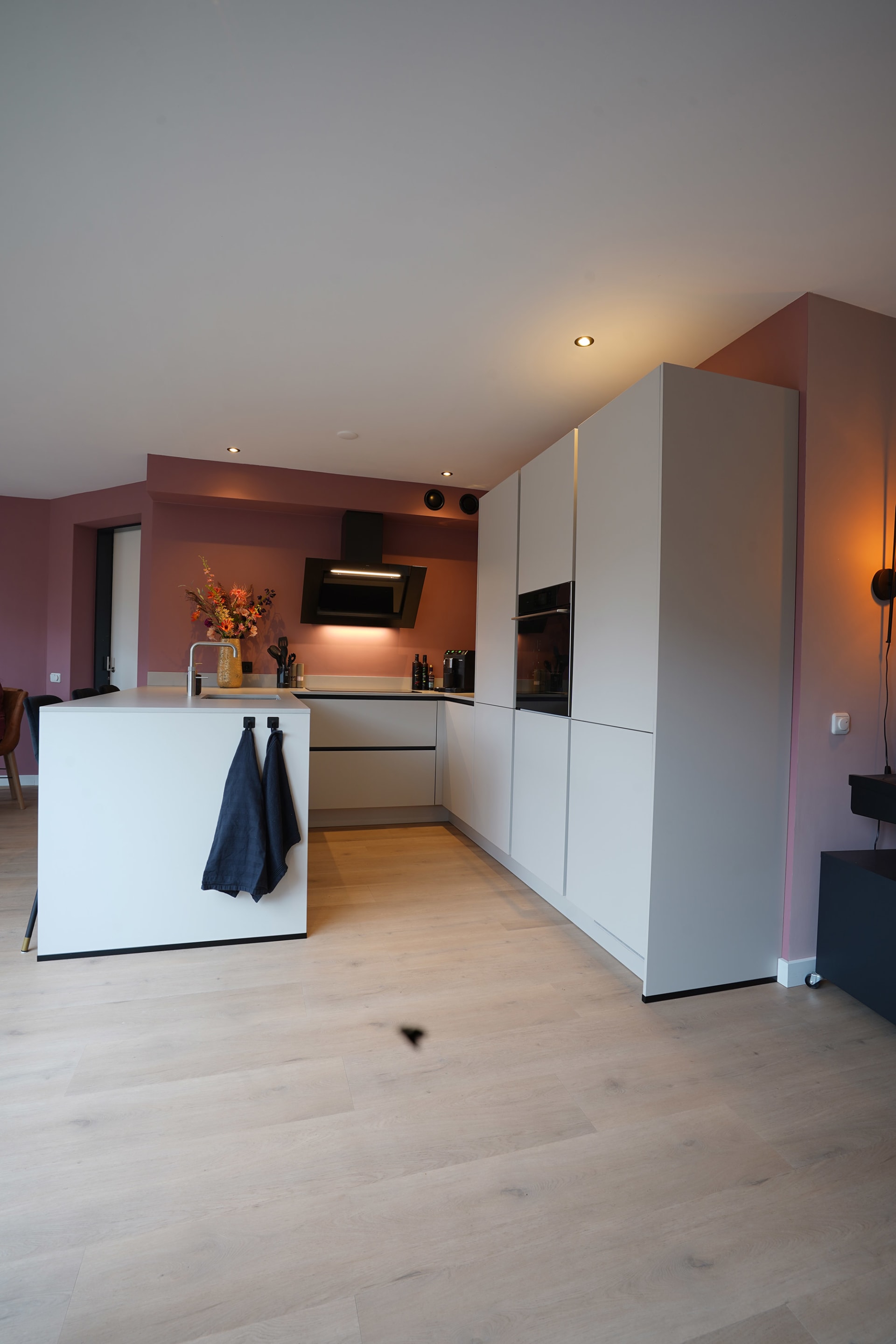 Detail moderne keuken bij Familie Vahl in Dronten