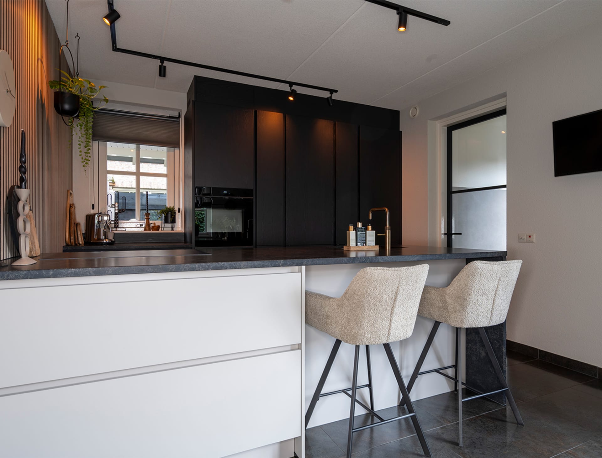 Realistisch 3D-ontwerp keuken