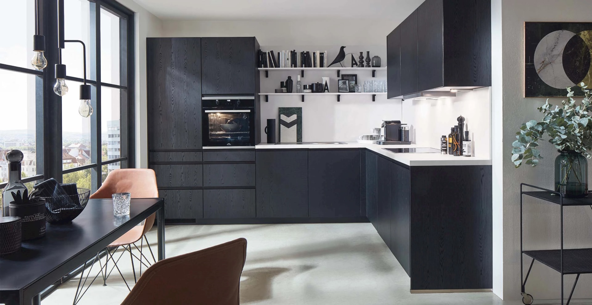 Hoekkeuken zwart Kitchen4All