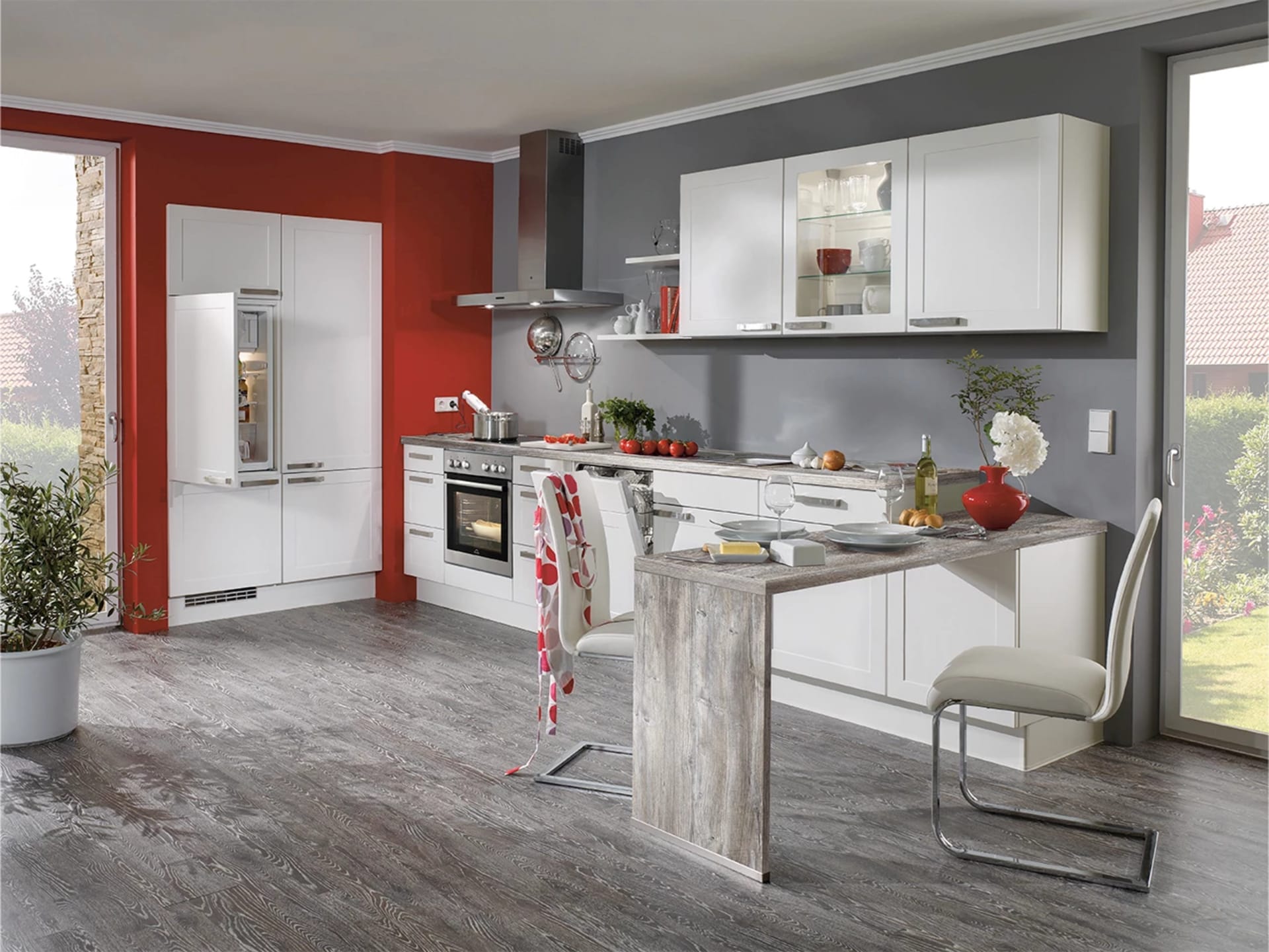 L-keuken met bar kopen