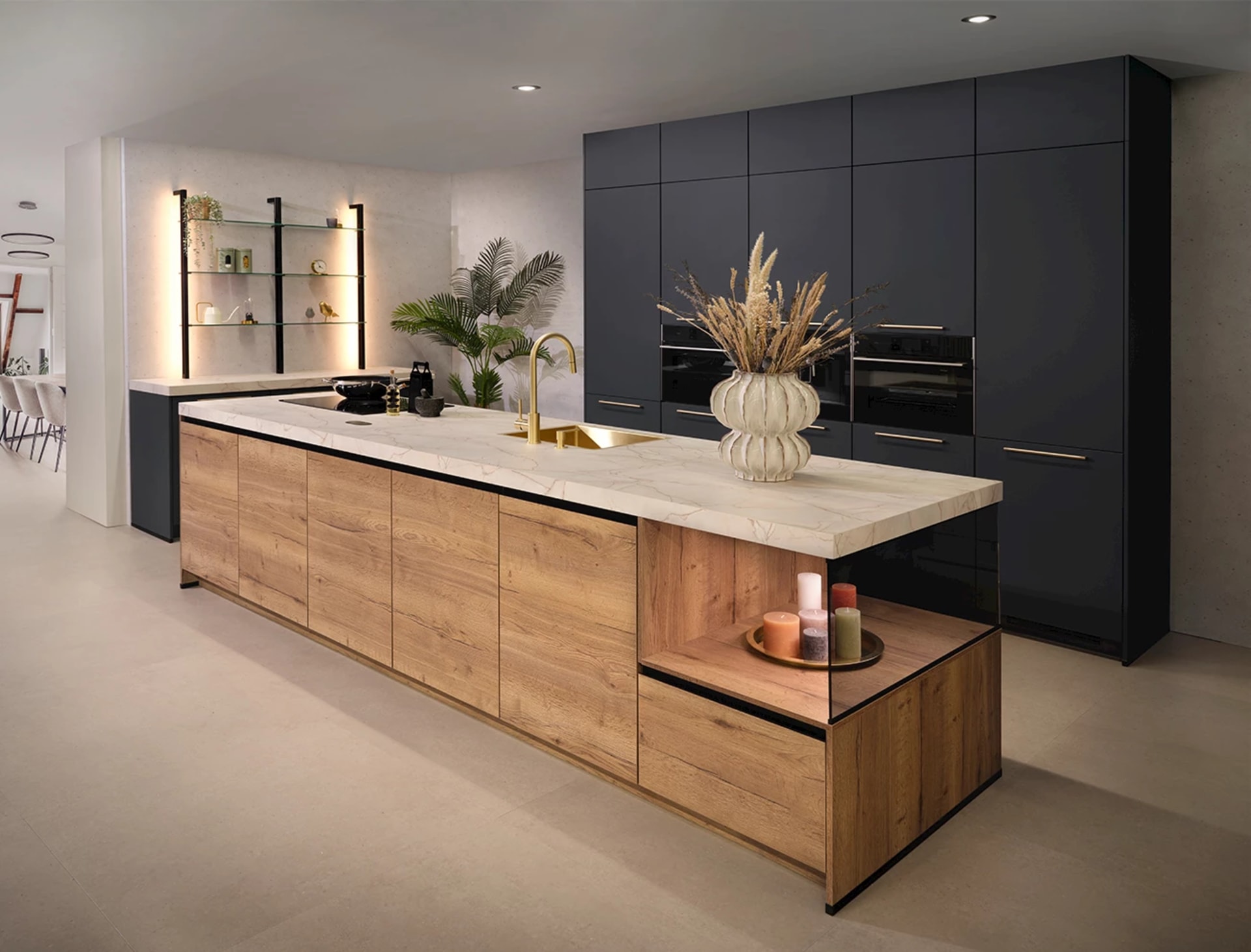 Design hoekkeuken met eiland