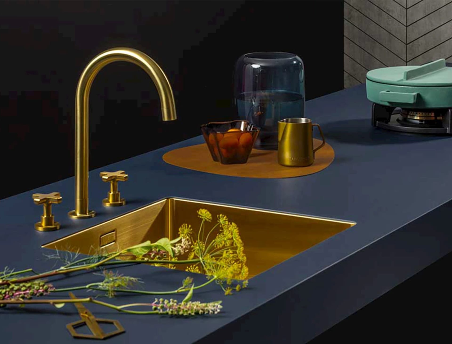 Donkerblauw werkblad