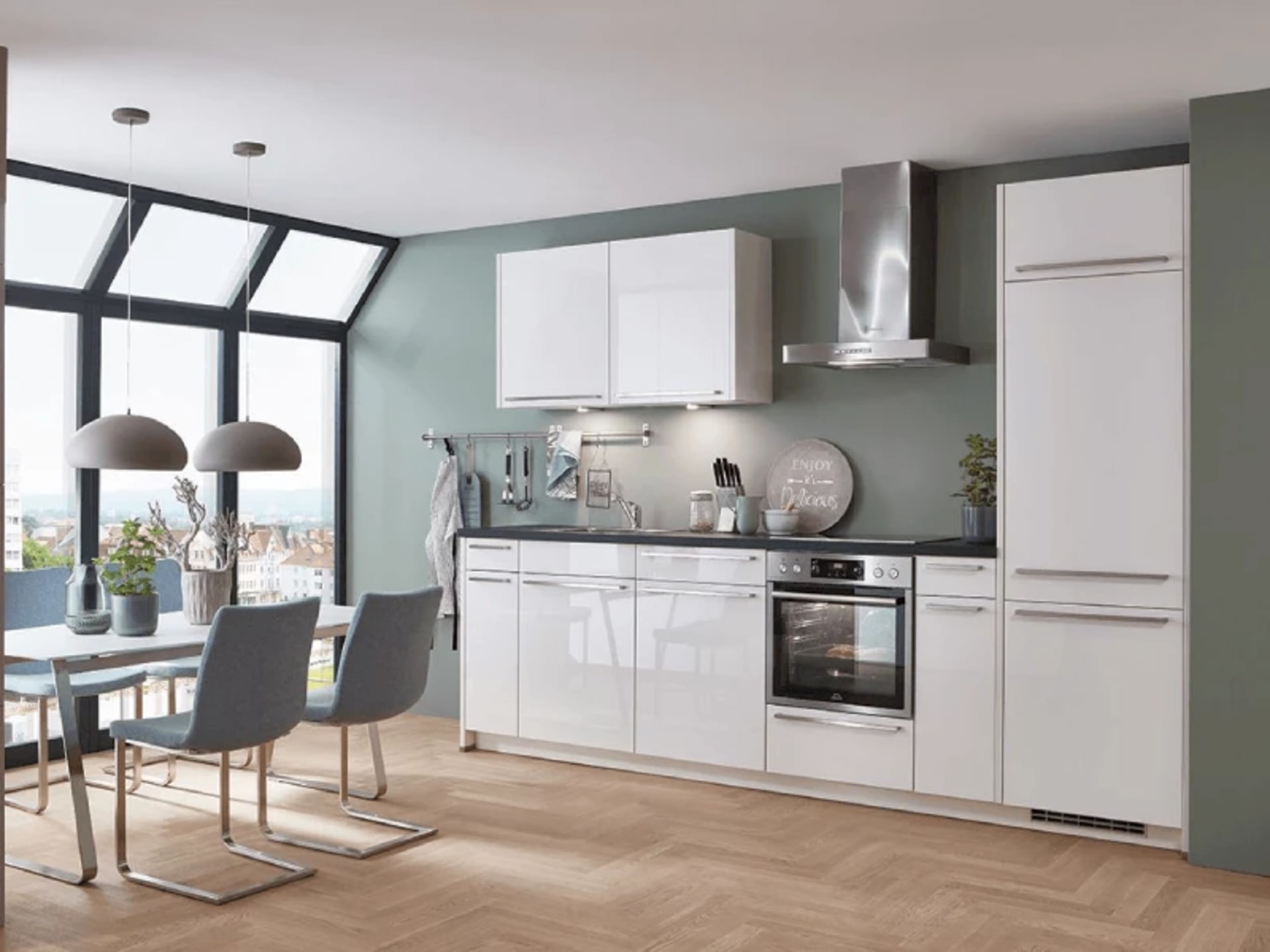 Indeling van de woonkamer en de keuken