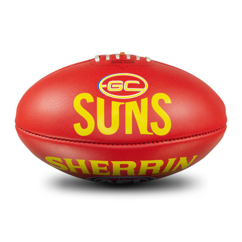 AFL Team Leather Ball - Gold Coast Suns