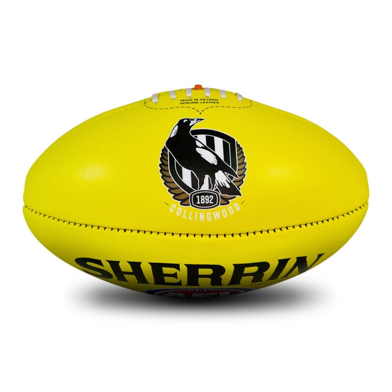 AFL Team Leather Ball - Collingwood Magpies