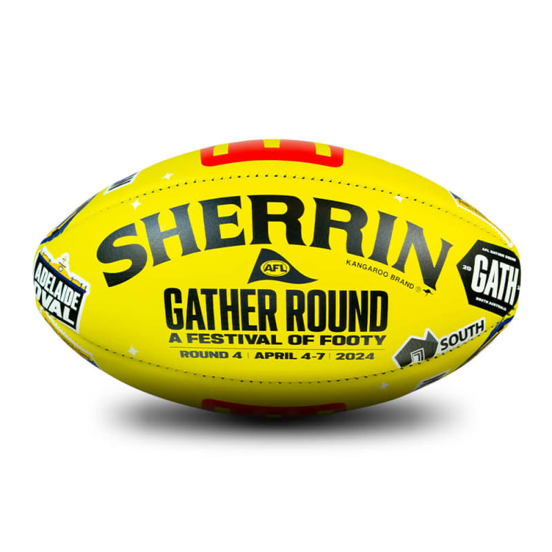 Official 2024 AFL Gather Round Game Ball - Yellow