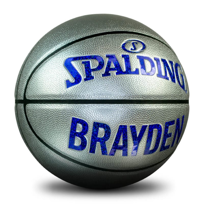 Silver & Blue Personalised Basketball