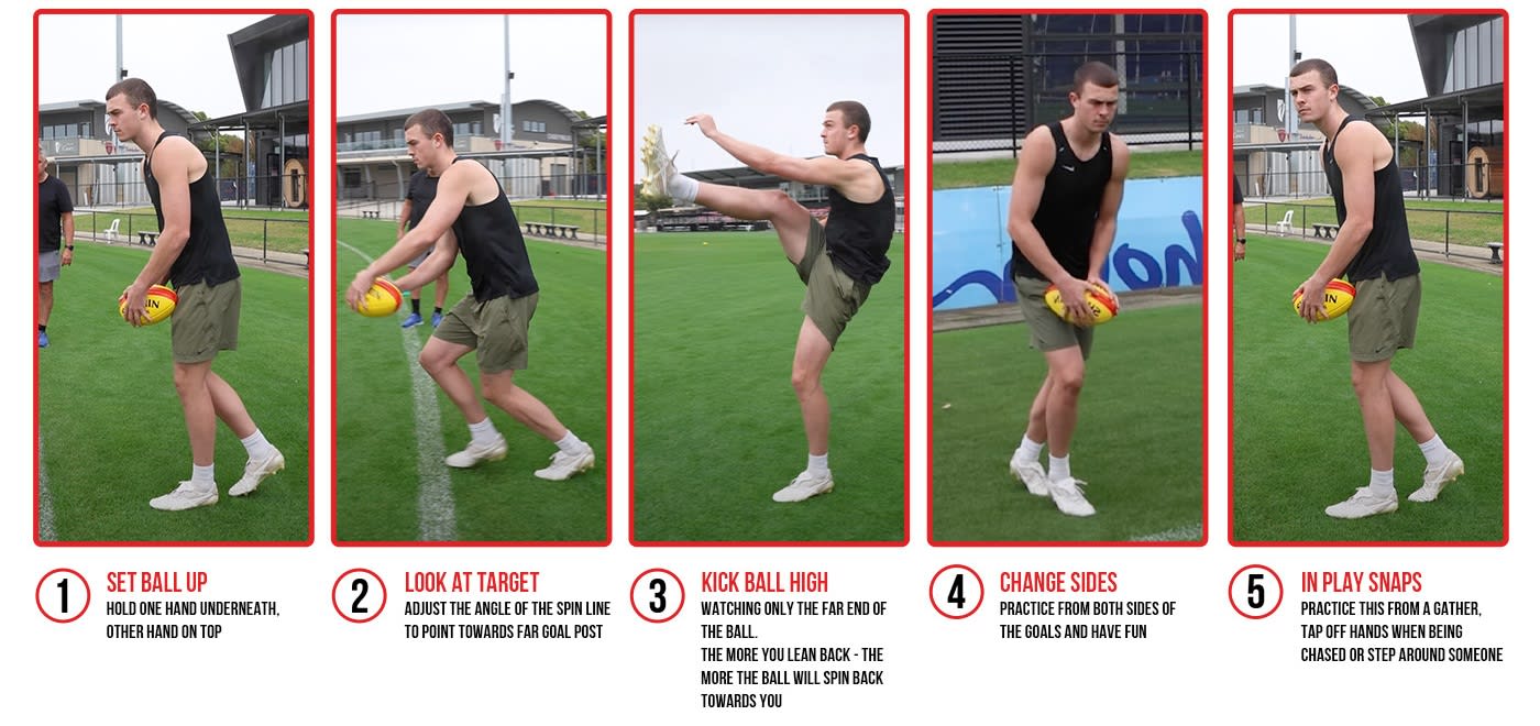 Steps for kicking a set snap