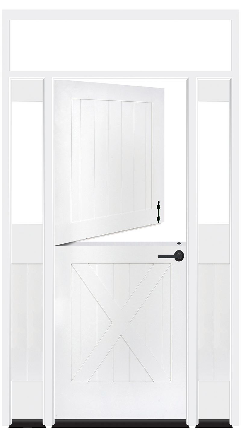 Bakery Dutch Exterior Door With Sidelights And Transom Window