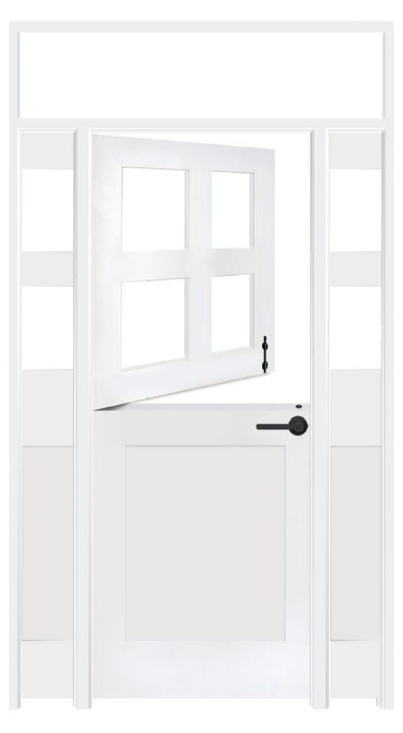 Country Dutch Interior Door With Sidelights And Transom Window