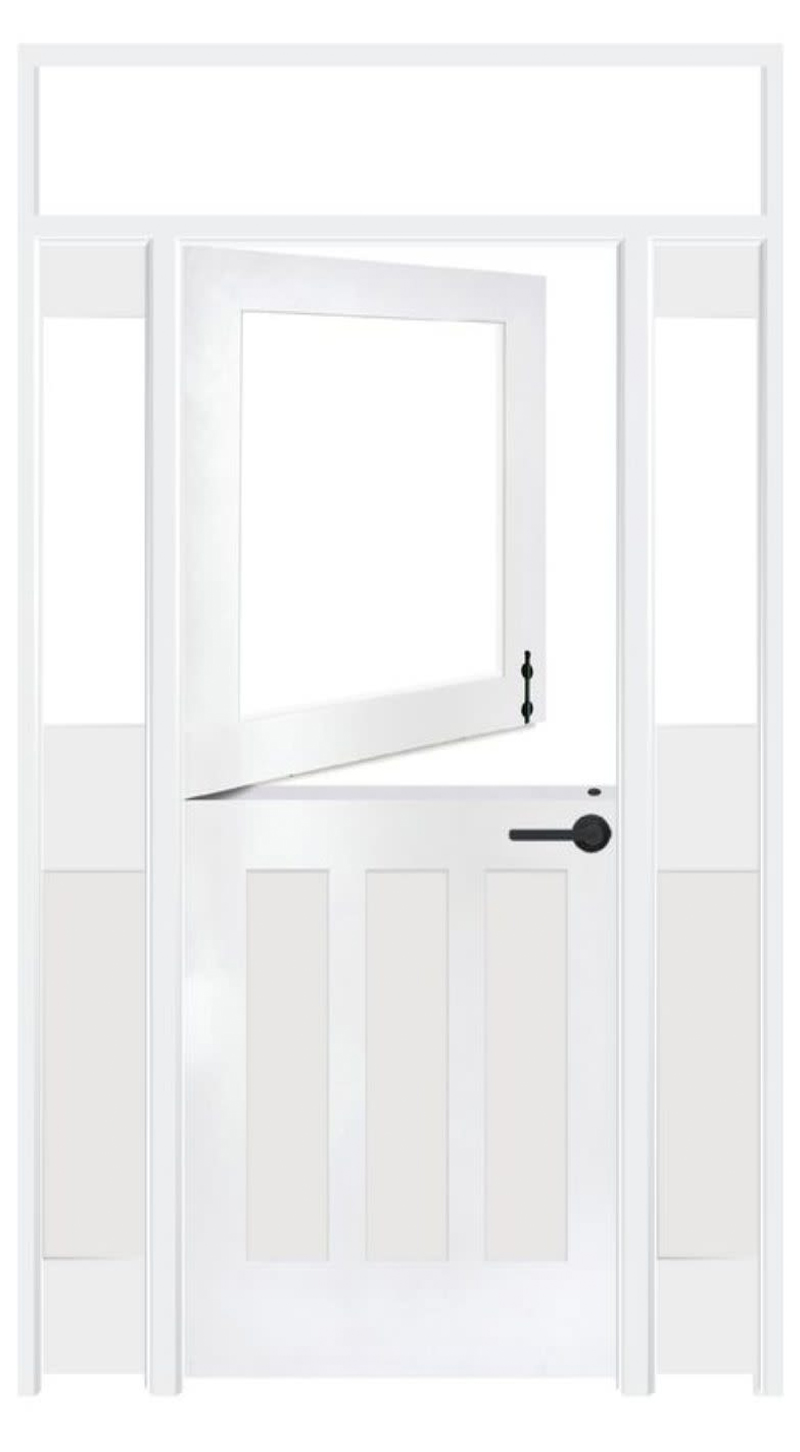 Standard Dutch Interior Door With Sidelights And Transom Window