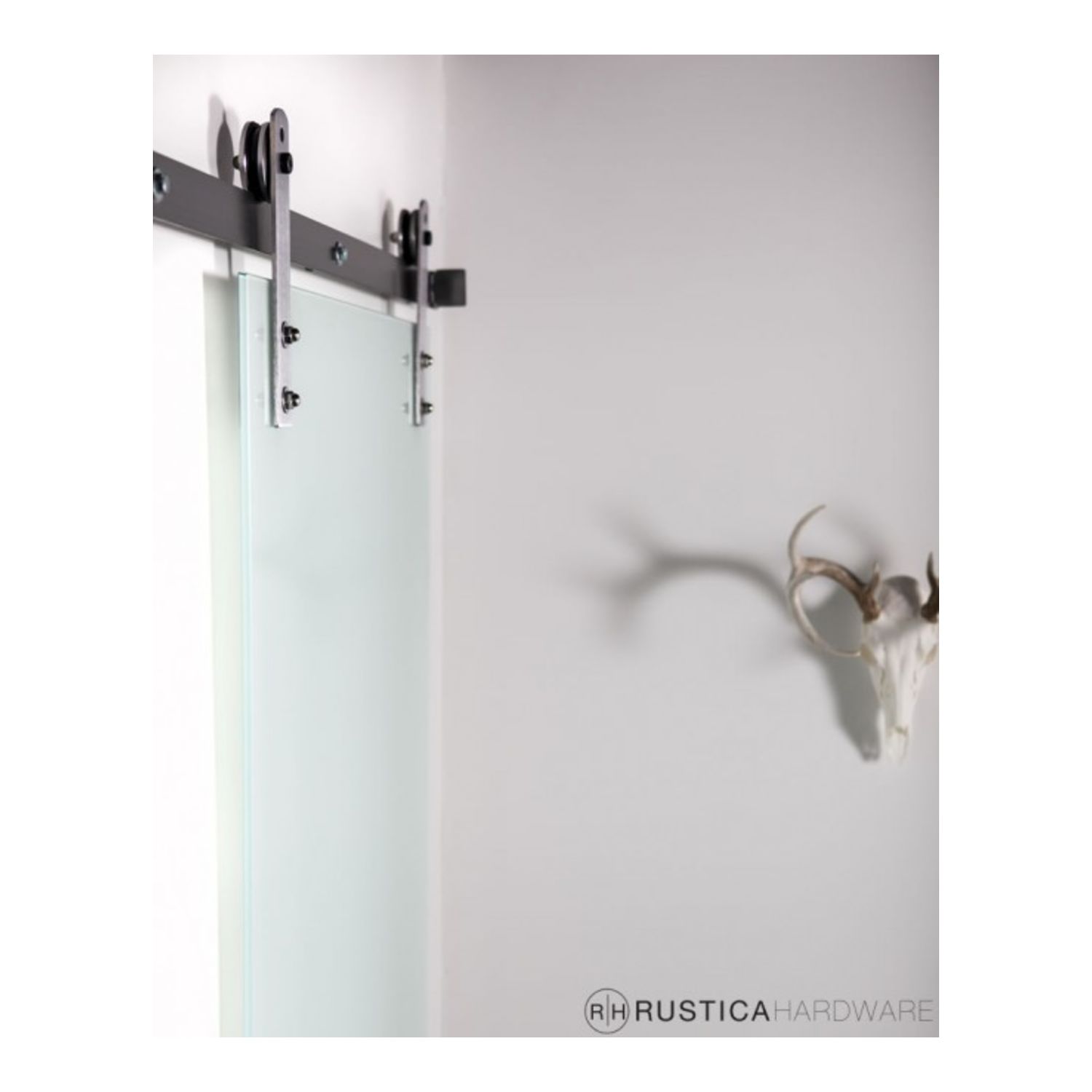 Sliding Frameless Frosted Glass Barn Door 30 x 84 in door style