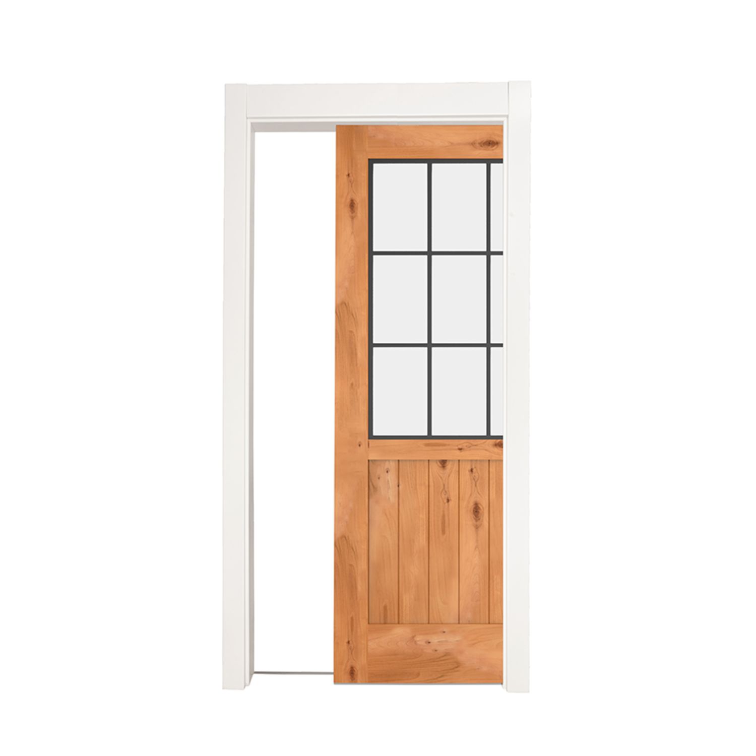Sliding Farmhouse French Half Pocket Door 36 x 96 in door style