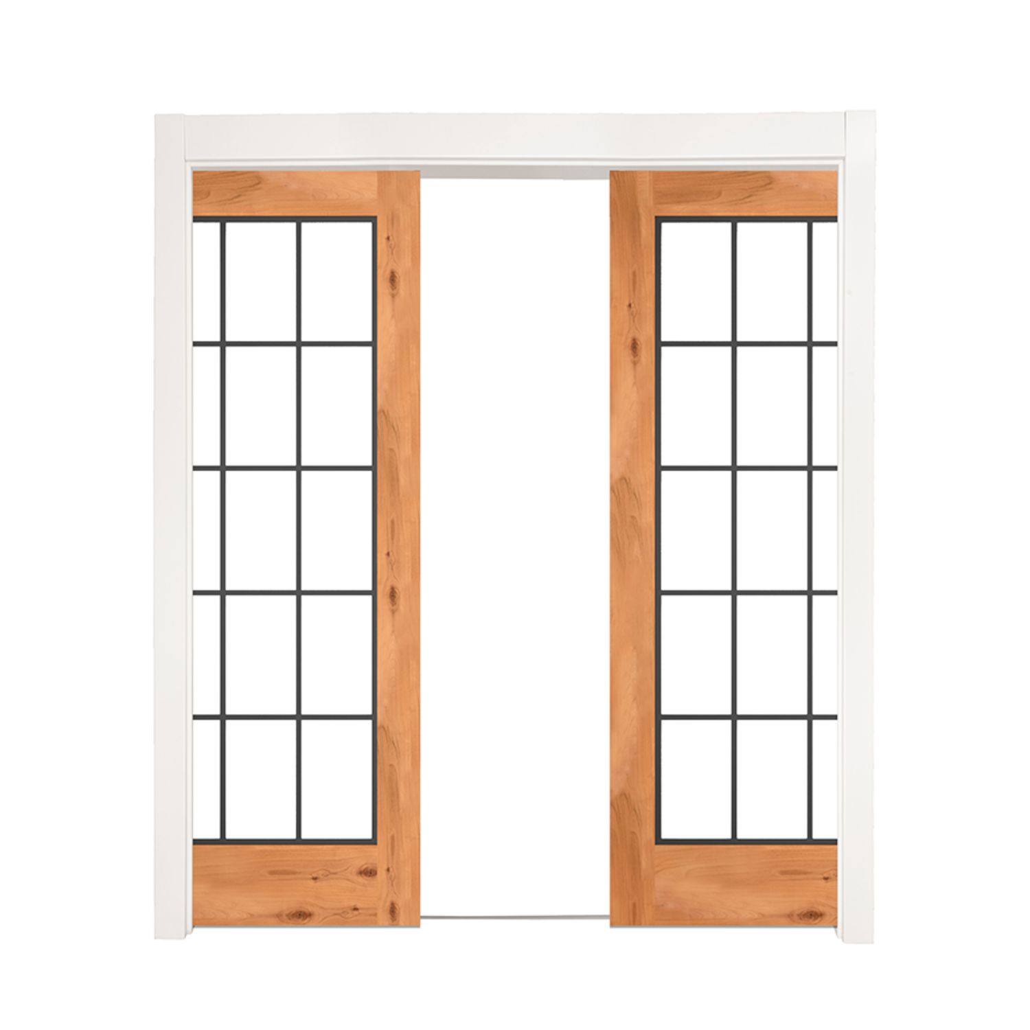 Sliding Farmhouse French Full Double Pocket Doors 72 x 96 in door style