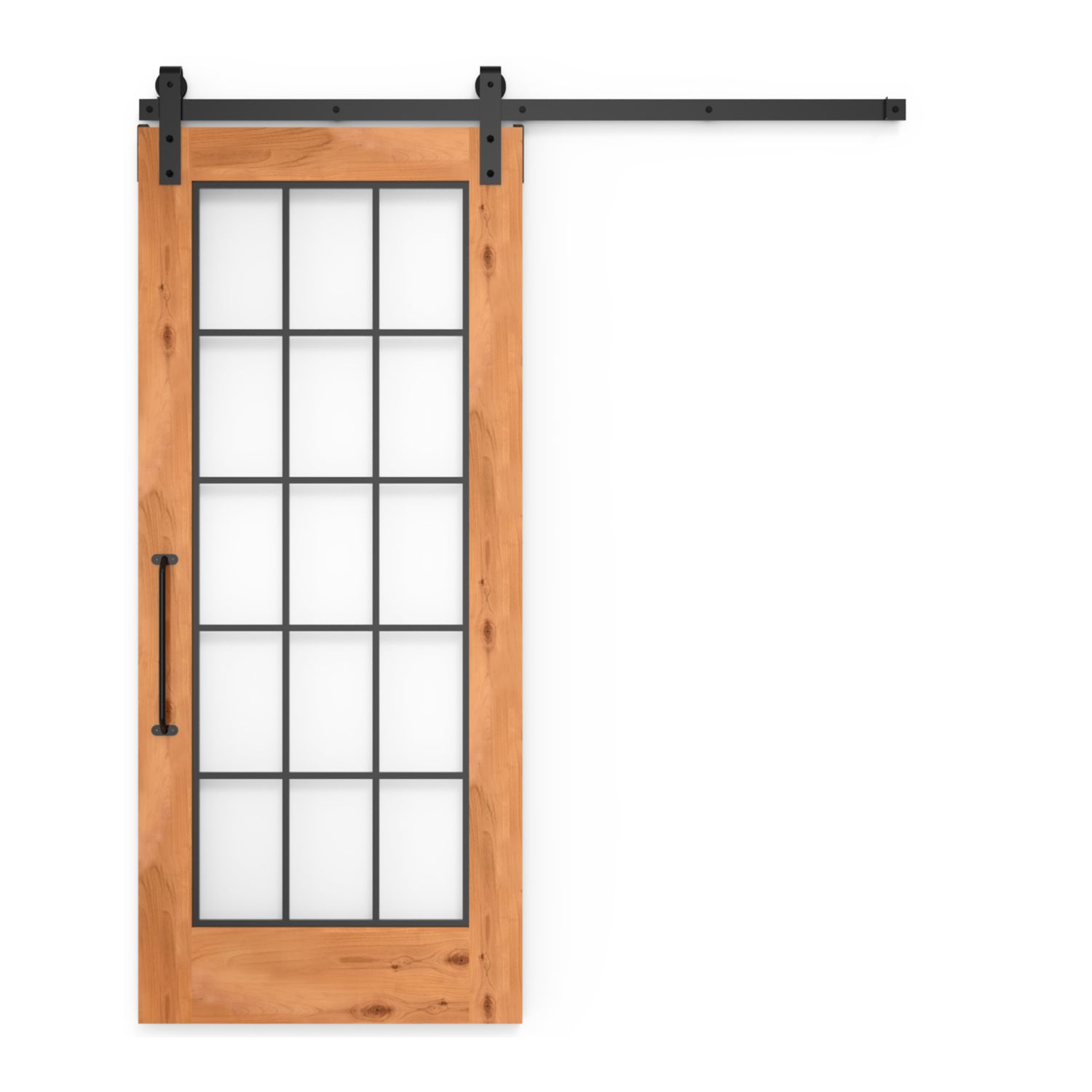 Sliding Farmhouse French Full Glass Barn Door 30 x 84 in door style