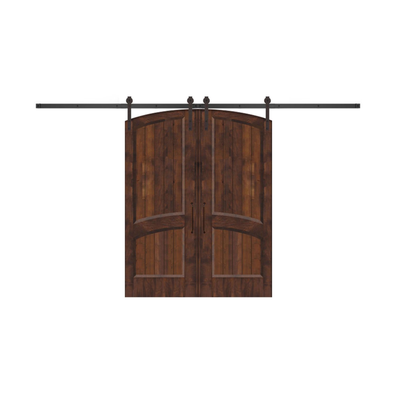 Sliding Monarch Top Arch Double Barn Doors 60 x 84 in door style